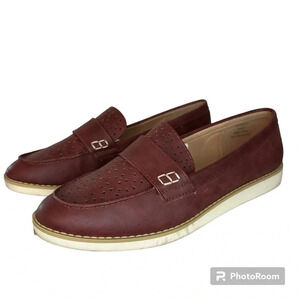 Journee Collection Whitney Menswear Inspired Slip On Red Loafer Size 10